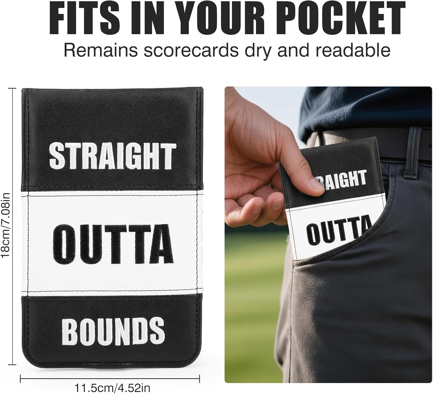 Leather Golf Scorecard Holder Cover Universal Fit