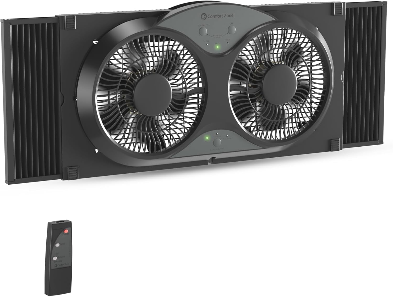 Comfort Zone Twin Window Fan with Reversible Airflow Control