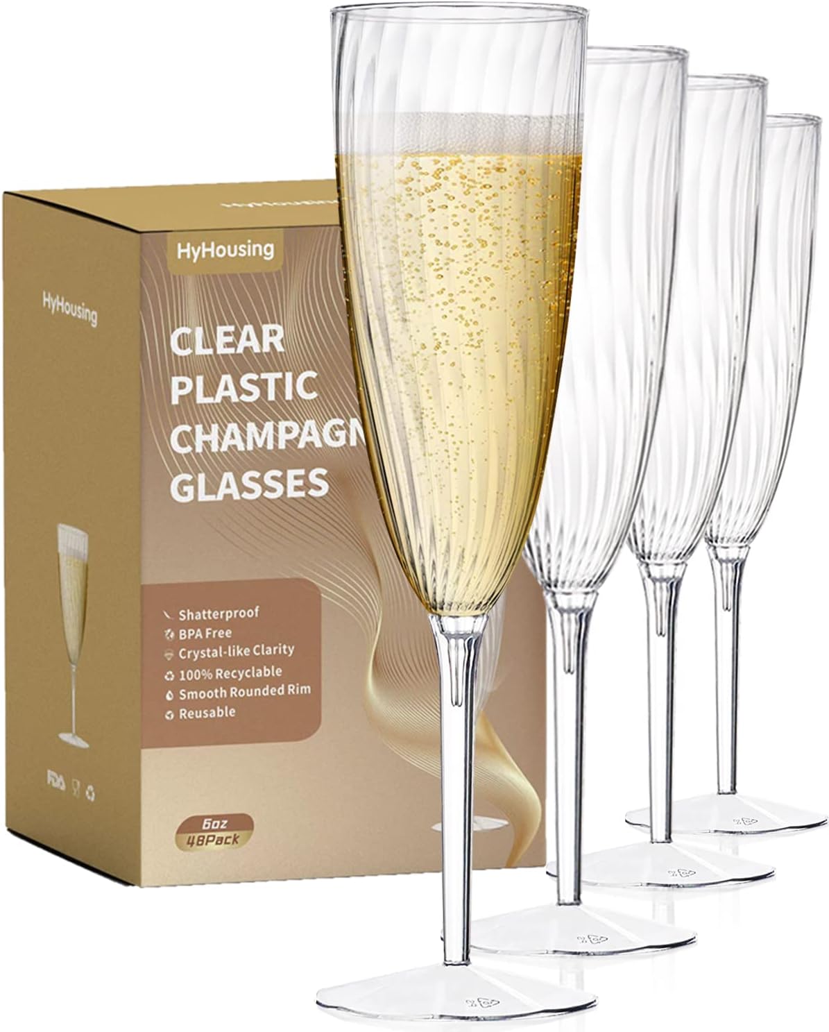 New Year Party Champagne Glasses Set