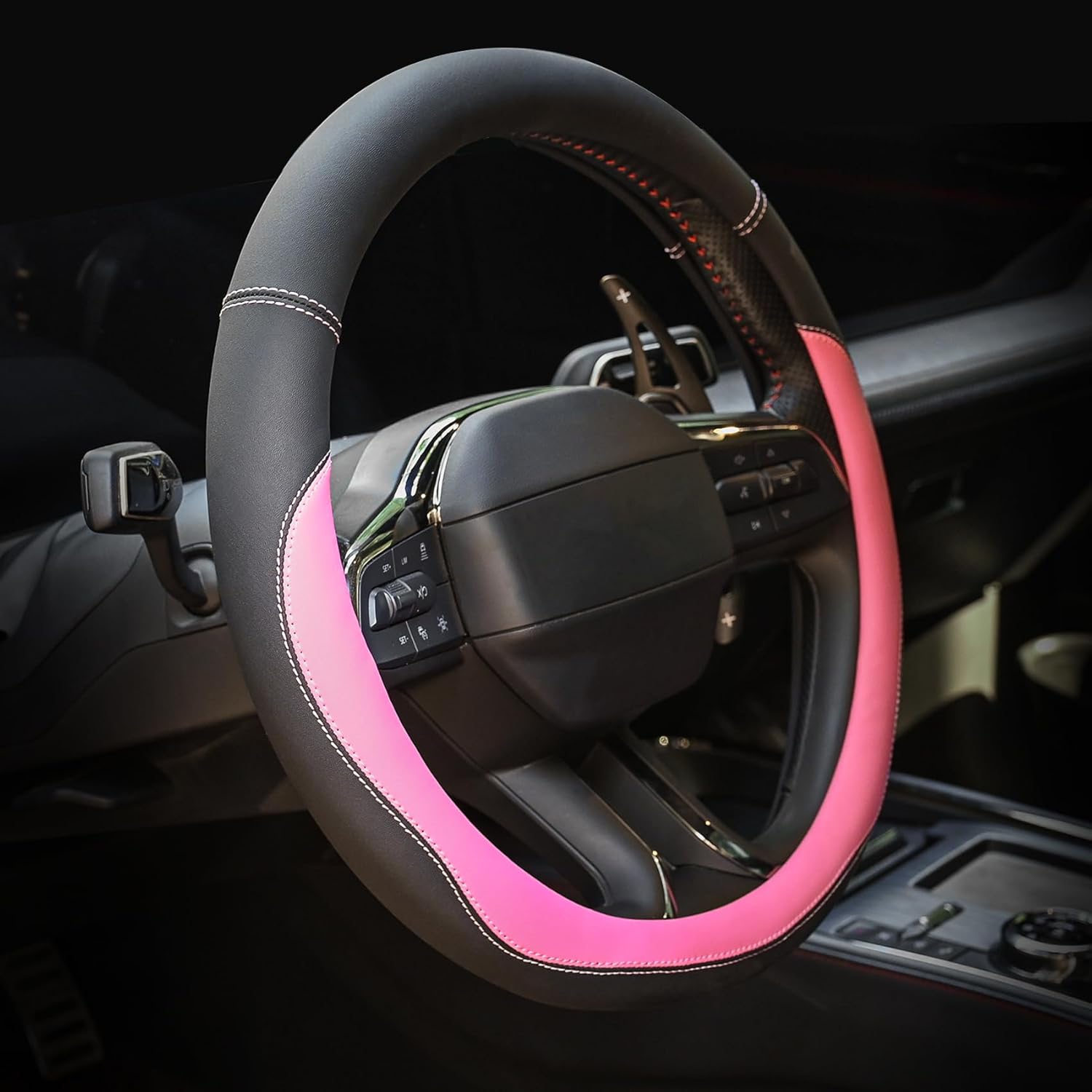 Valleycomfy Microfiber Leather Steering Wheel Cover