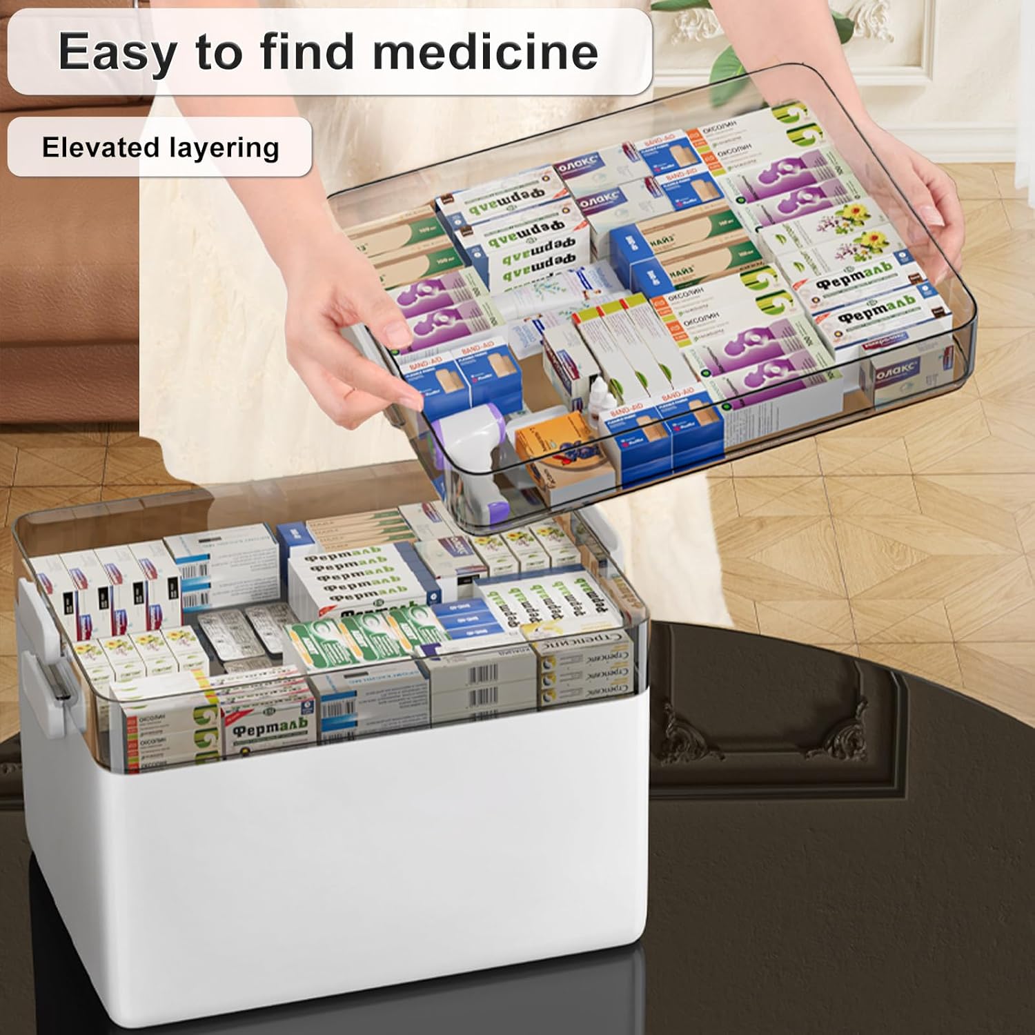 CTIME 3-Tier Medicine Organizer Portable Medicine