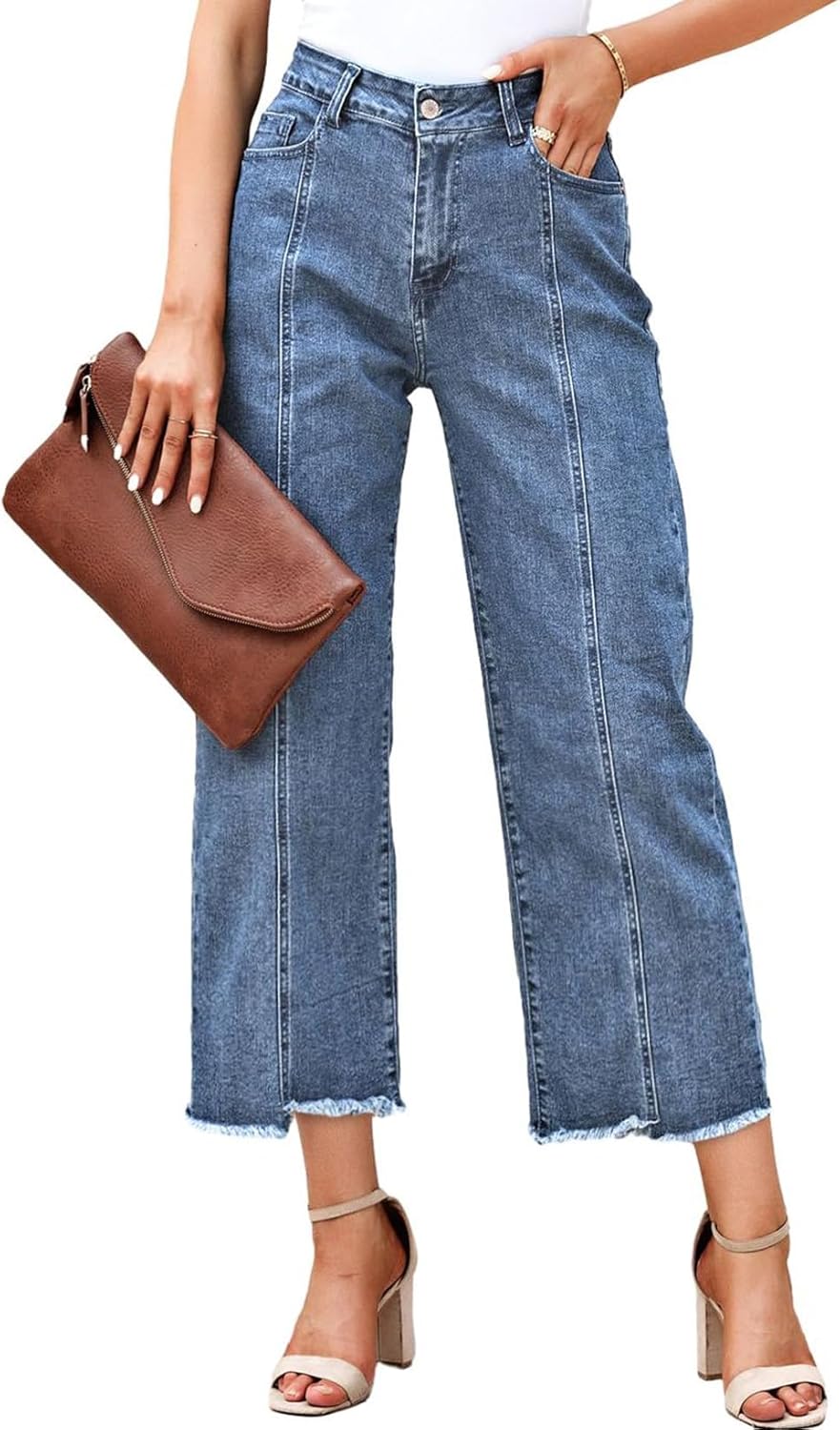 Sidefeel Women's Jeans High Waisted Wide Leg