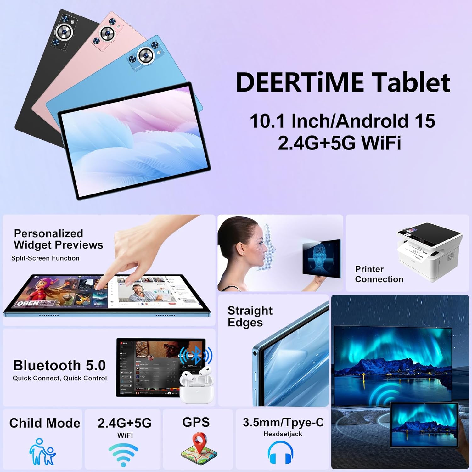 Android 15 Tablet 30GB RAM 128GB ROM 1TB TF