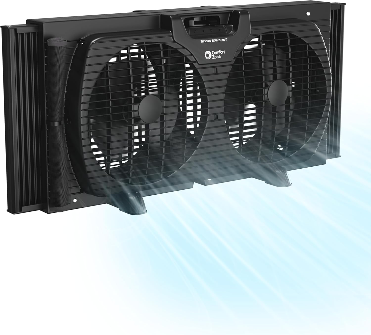 Comfort Zone Twin Window Fan with Reversible Airflow Control