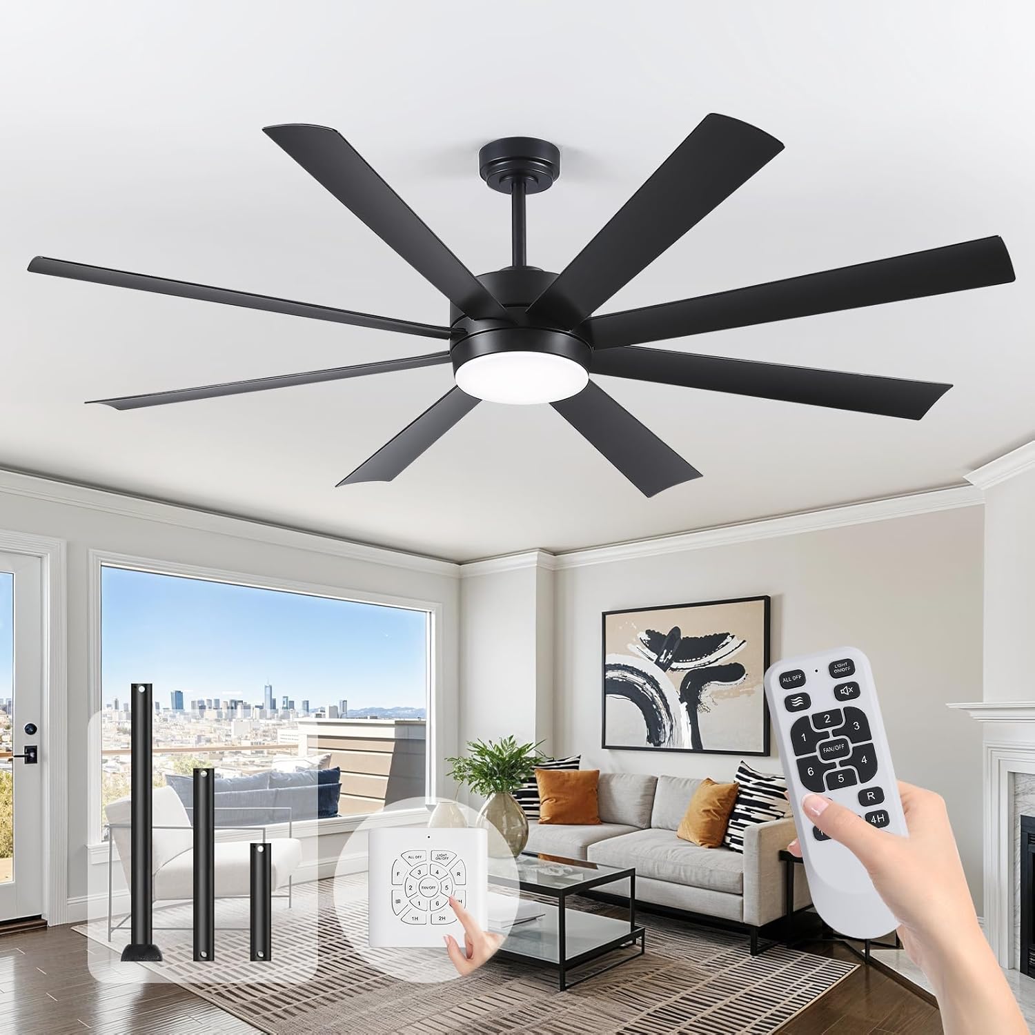 Ceiling Fans with Lights and Remote