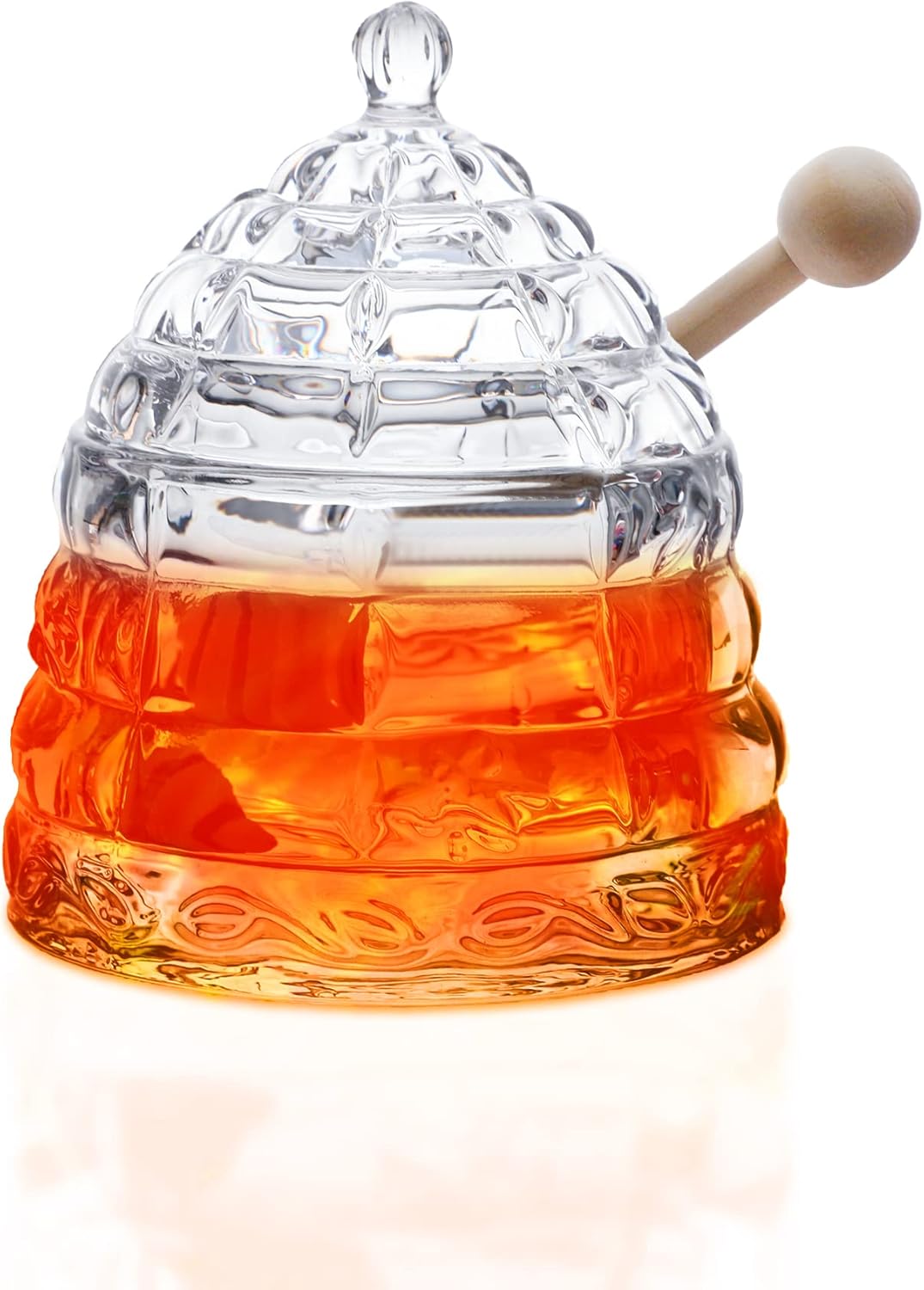 M&N HOME Honey Dish with 3 Dippers Honey Jar