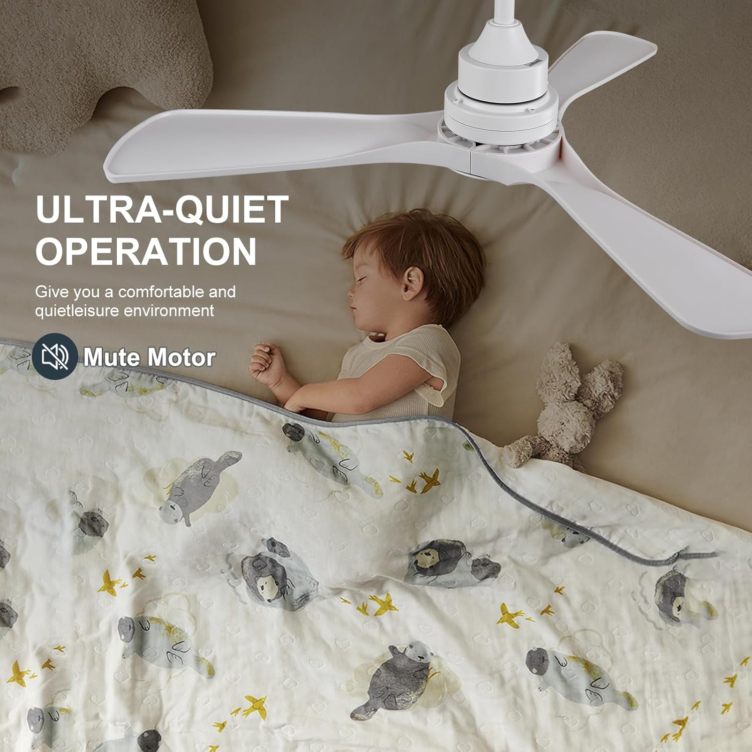 White Ceiling Fans with Lights and Remote