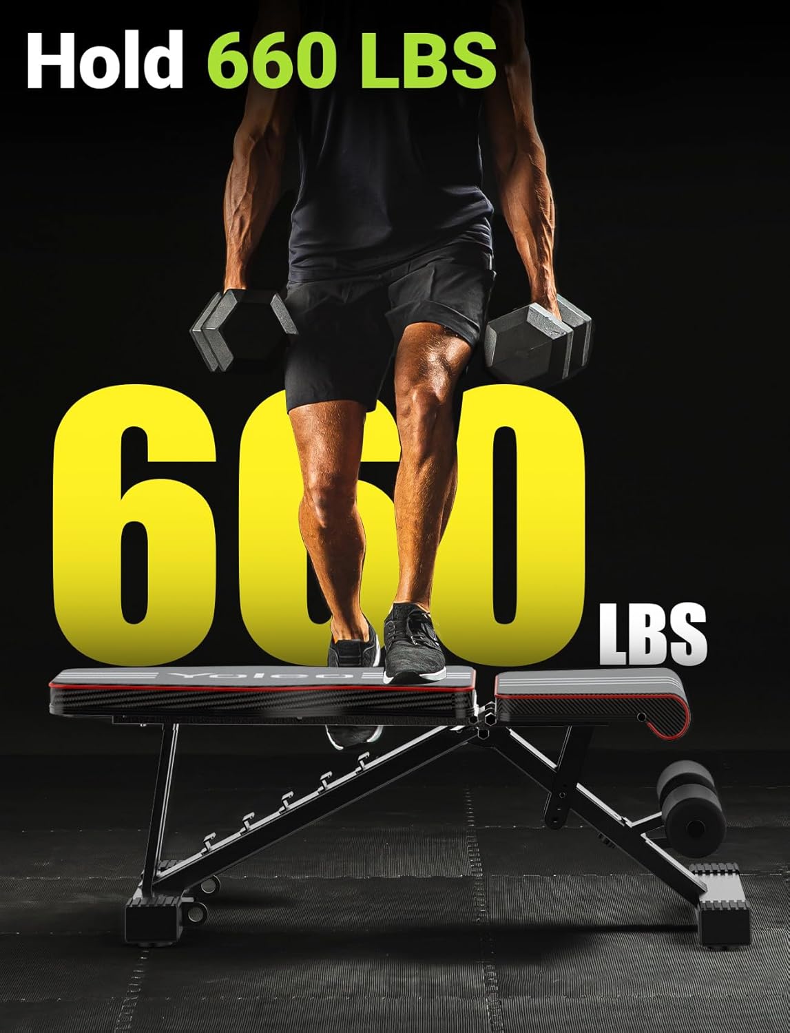 YOLEO Foldable Weight Bench for Full Body Gym Workout