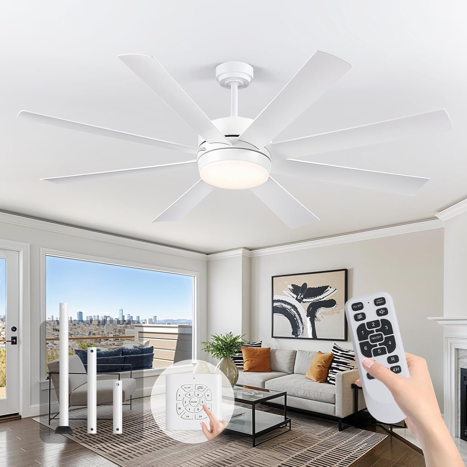 Ceiling Fans with Lights and Remote
