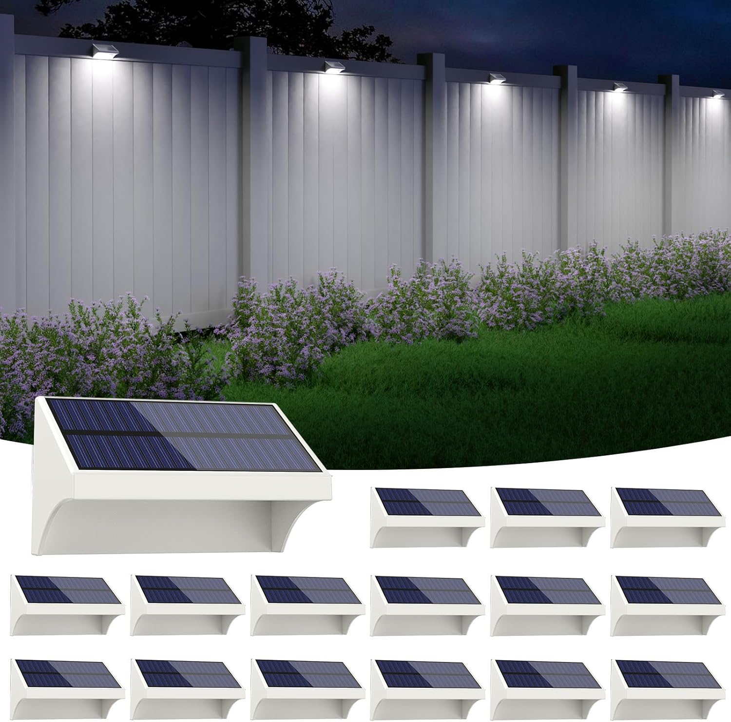 NIORSUN Outdoor Fence Waterproof LED Solar Lights