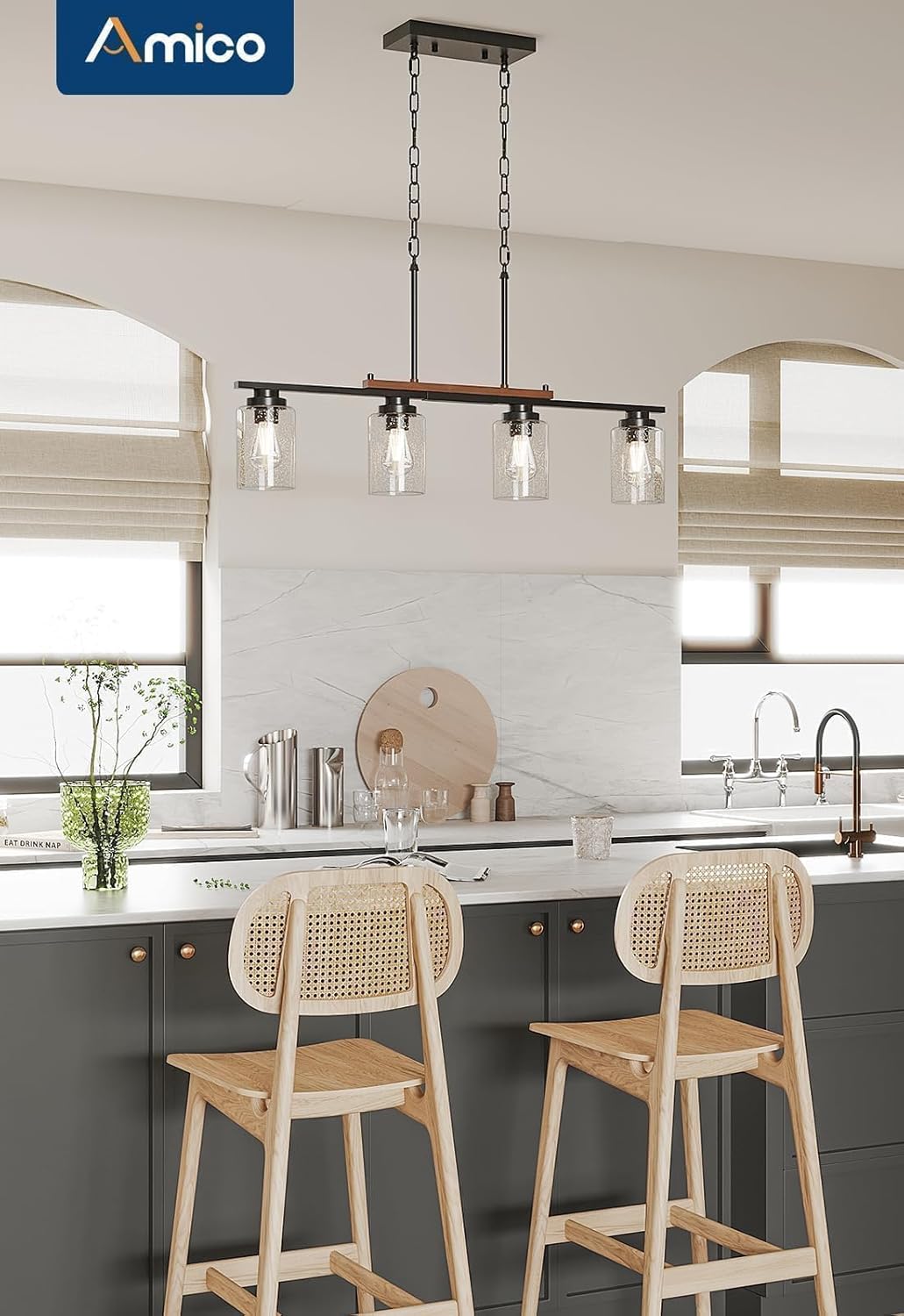 Amico Dining Room Light Fixture 4-Light Kitchen