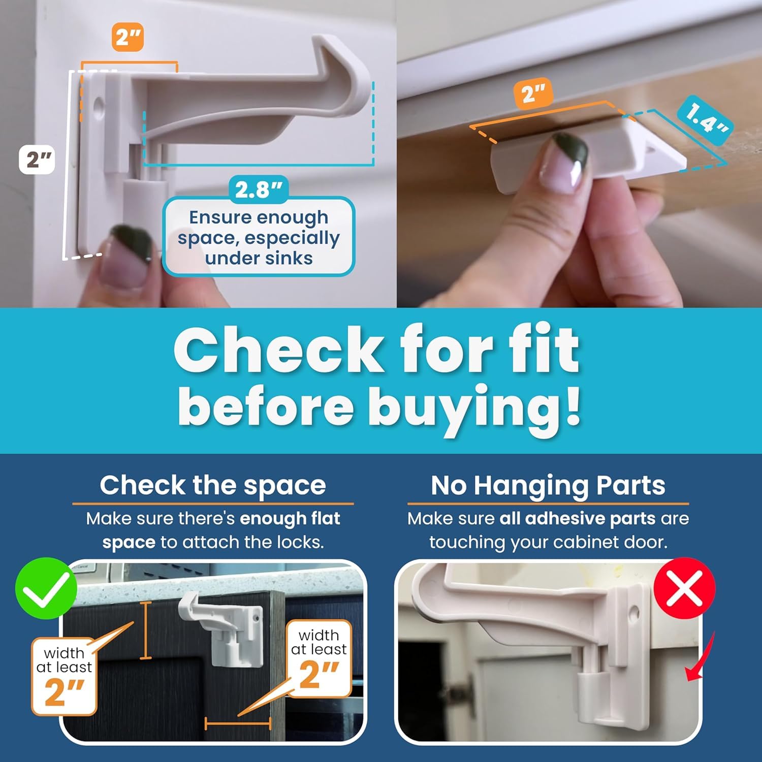 Invisible Baby Proofing Cabinet Latch Locks