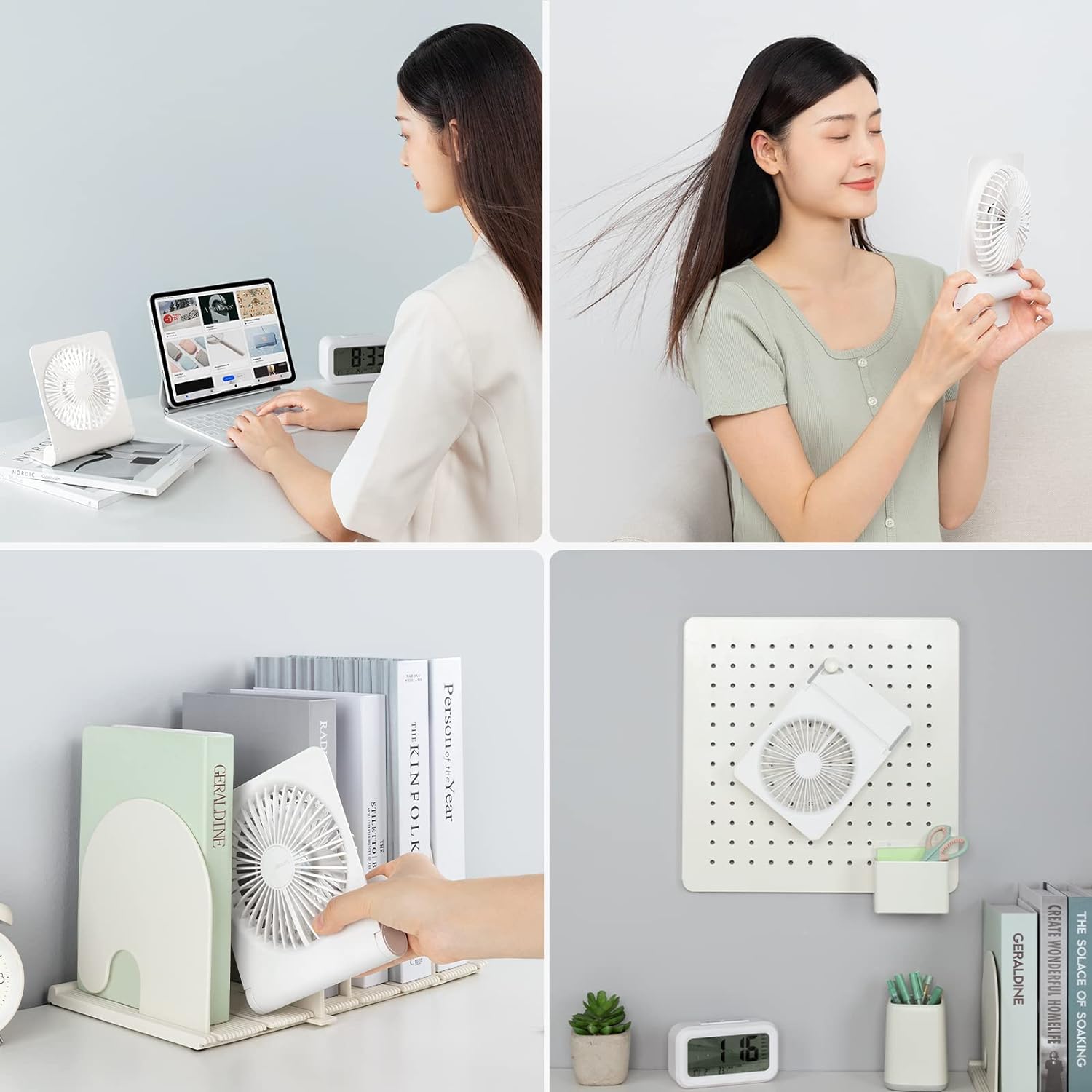 JISULIFE Small Desk Fan Portable Travel with Battery