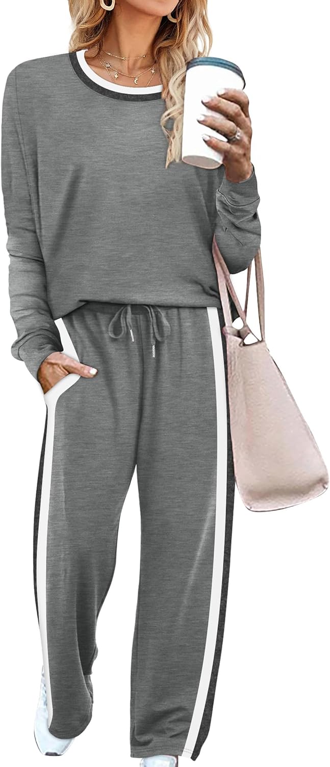 WIHOLL Wide Leg Sweatpants Set Women