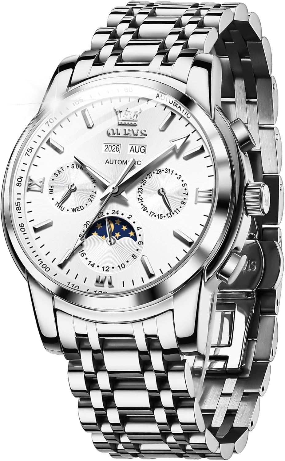 OLEVS Mens Automatic Watches Skeleton Mechanical