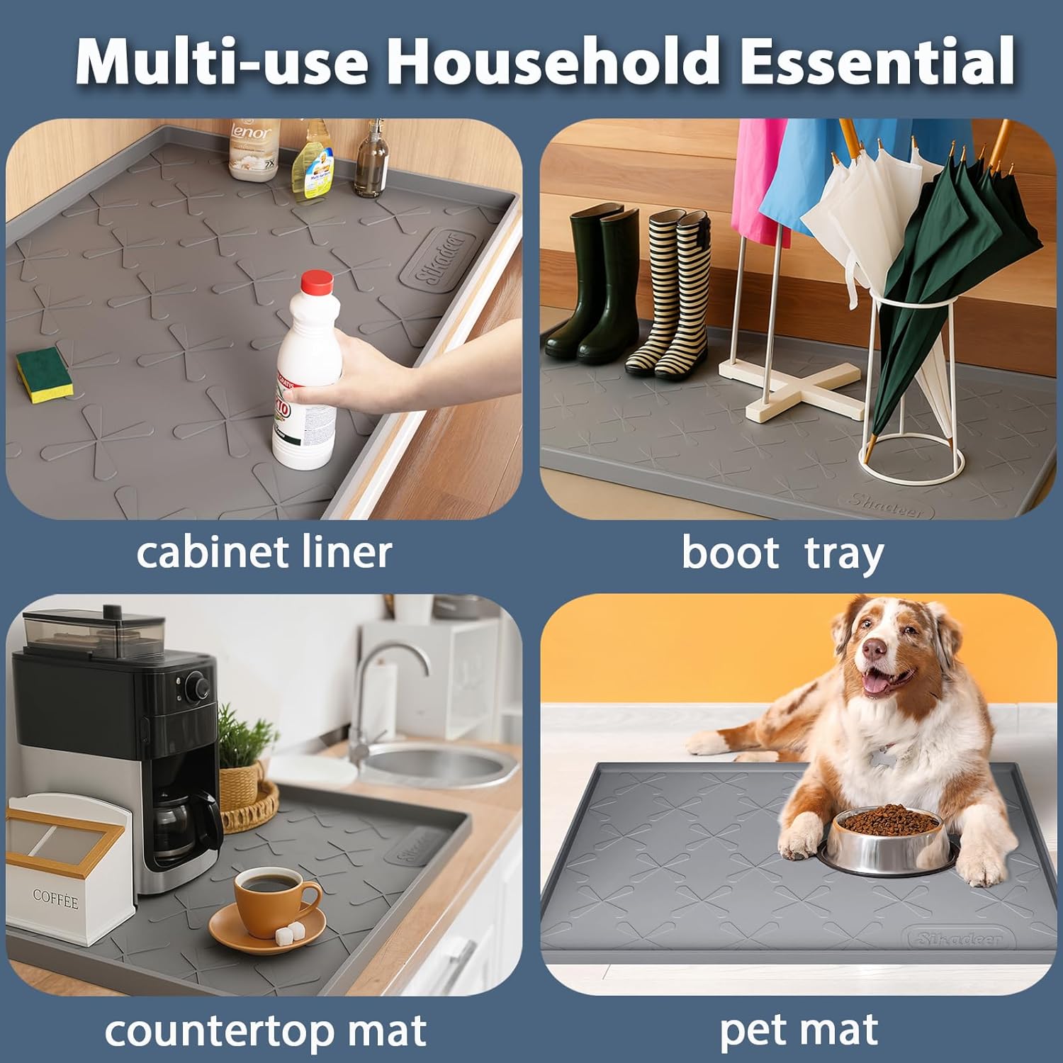 SIKADEER 34" x 22" Under Sink Mat Waterproof