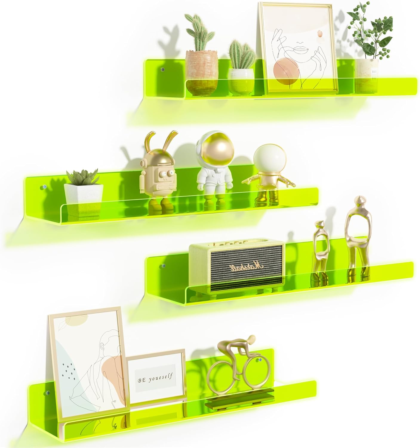 Upsimples Acrylic Shelves for Bathroom Storage