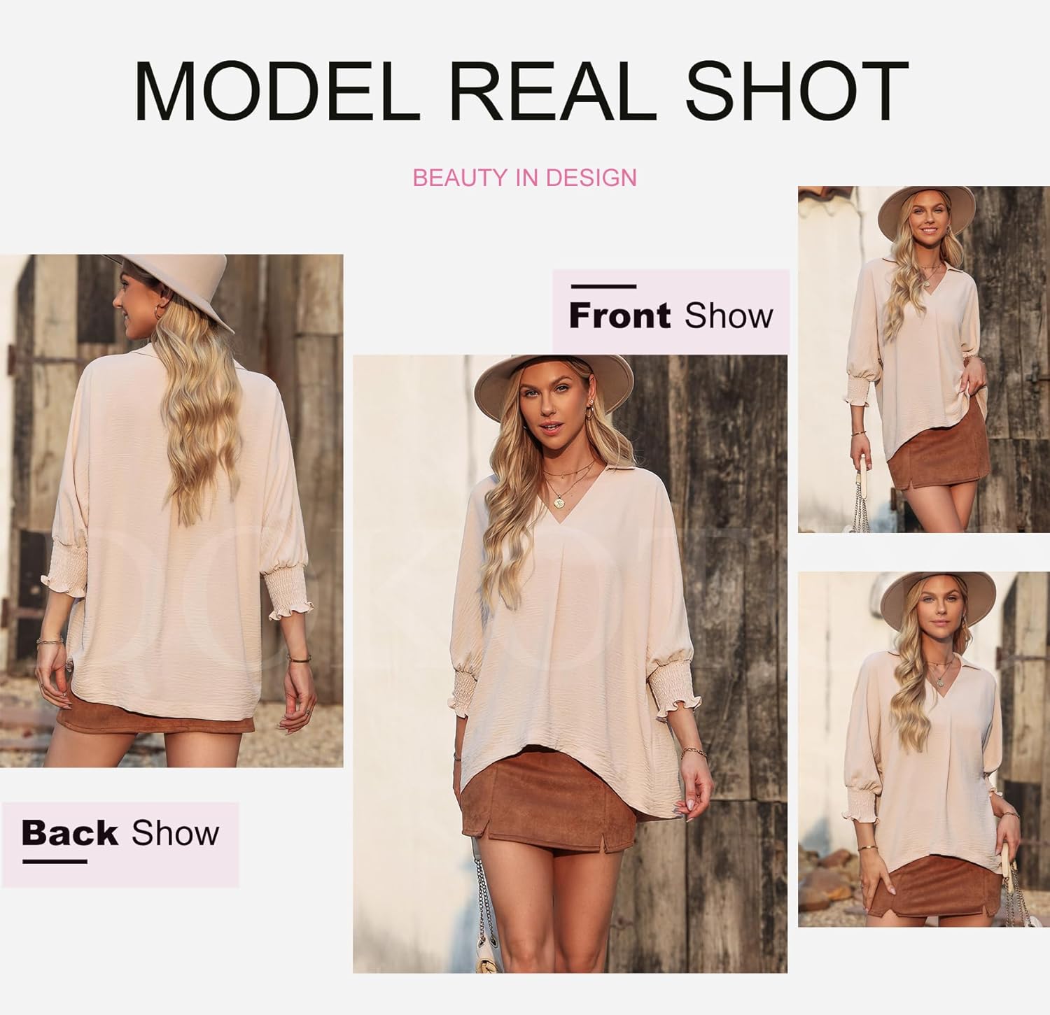 Dokotoo Women Blouses Dressy Casual V Neck