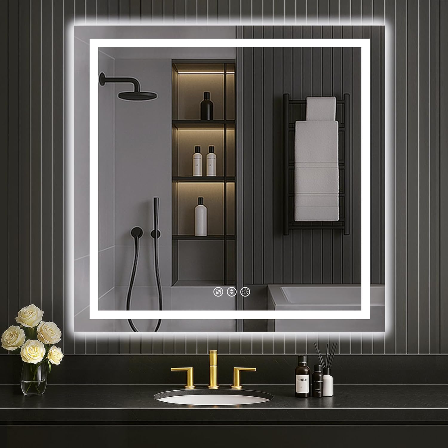 LOAAO 24X32 LED Bathroom Mirror with Lights