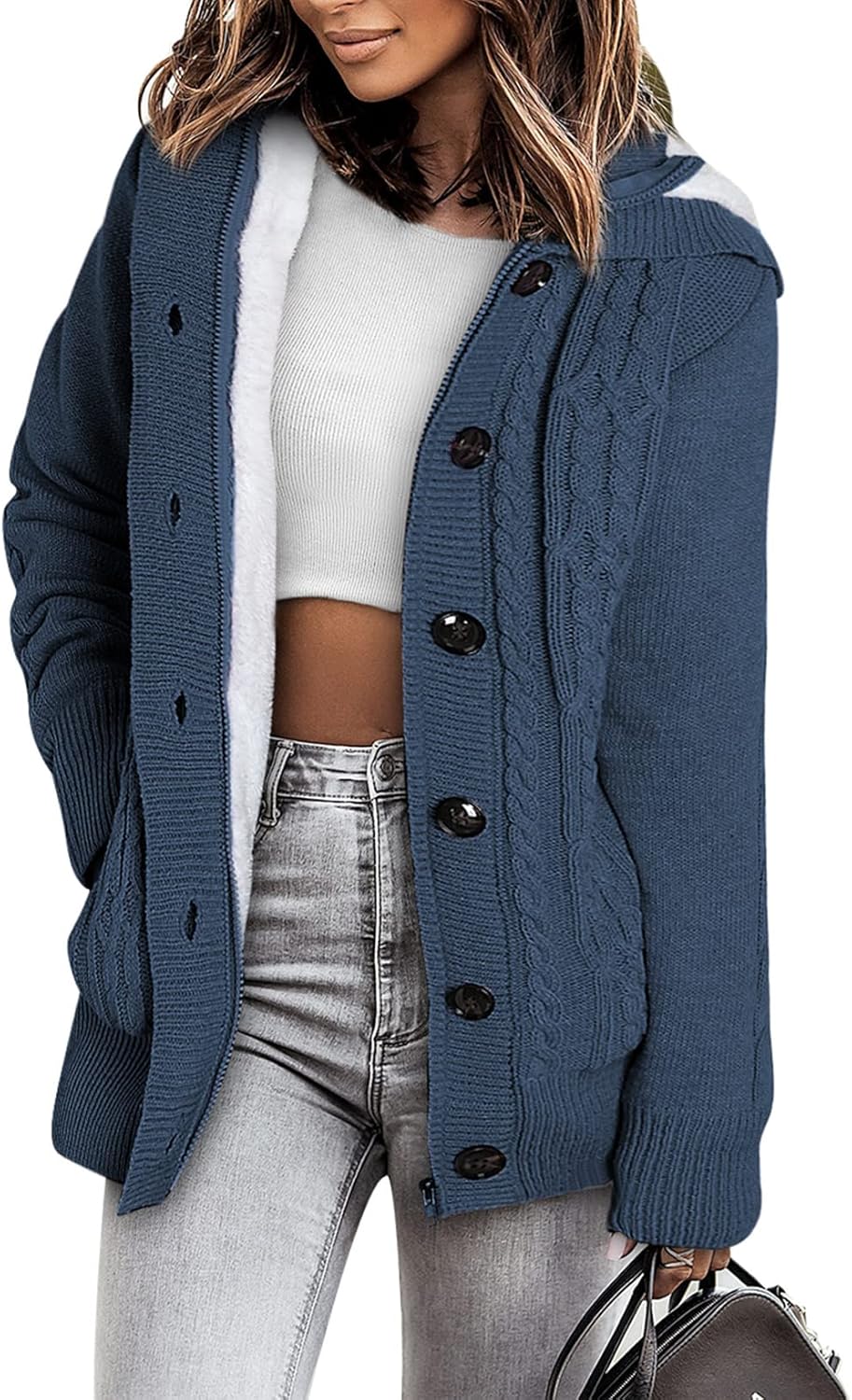 Sidefeel Women's Cardigan Sweaters Hooded