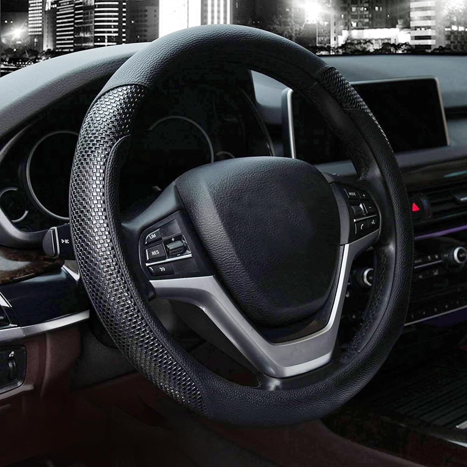 Valleycomfy Microfiber Leather Steering Wheel Cover