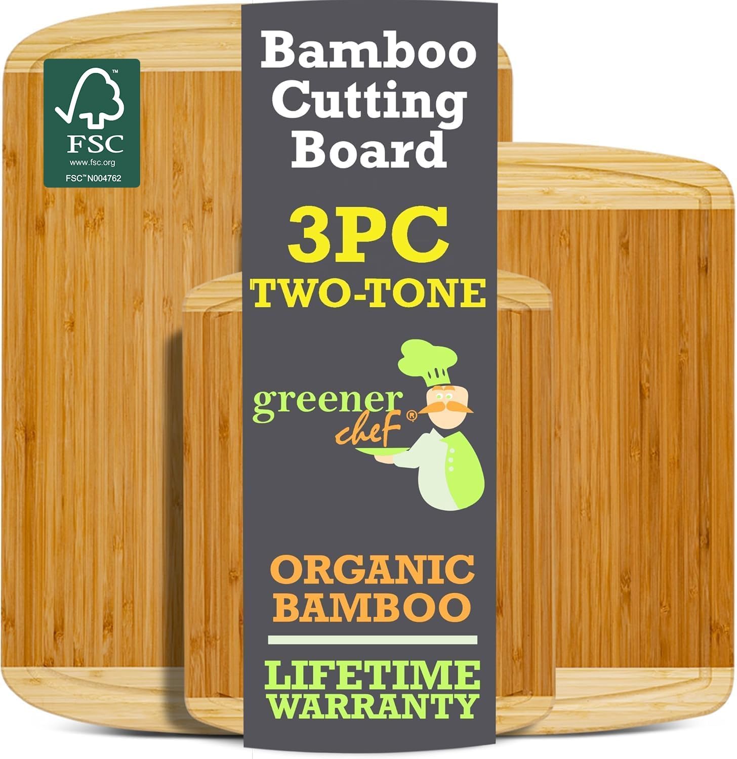 Extra Large Bamboo Cutting Board Set