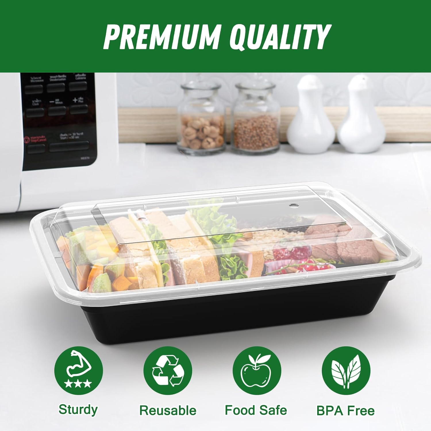 28 oz Meal Prep Containers Reusable with Lids