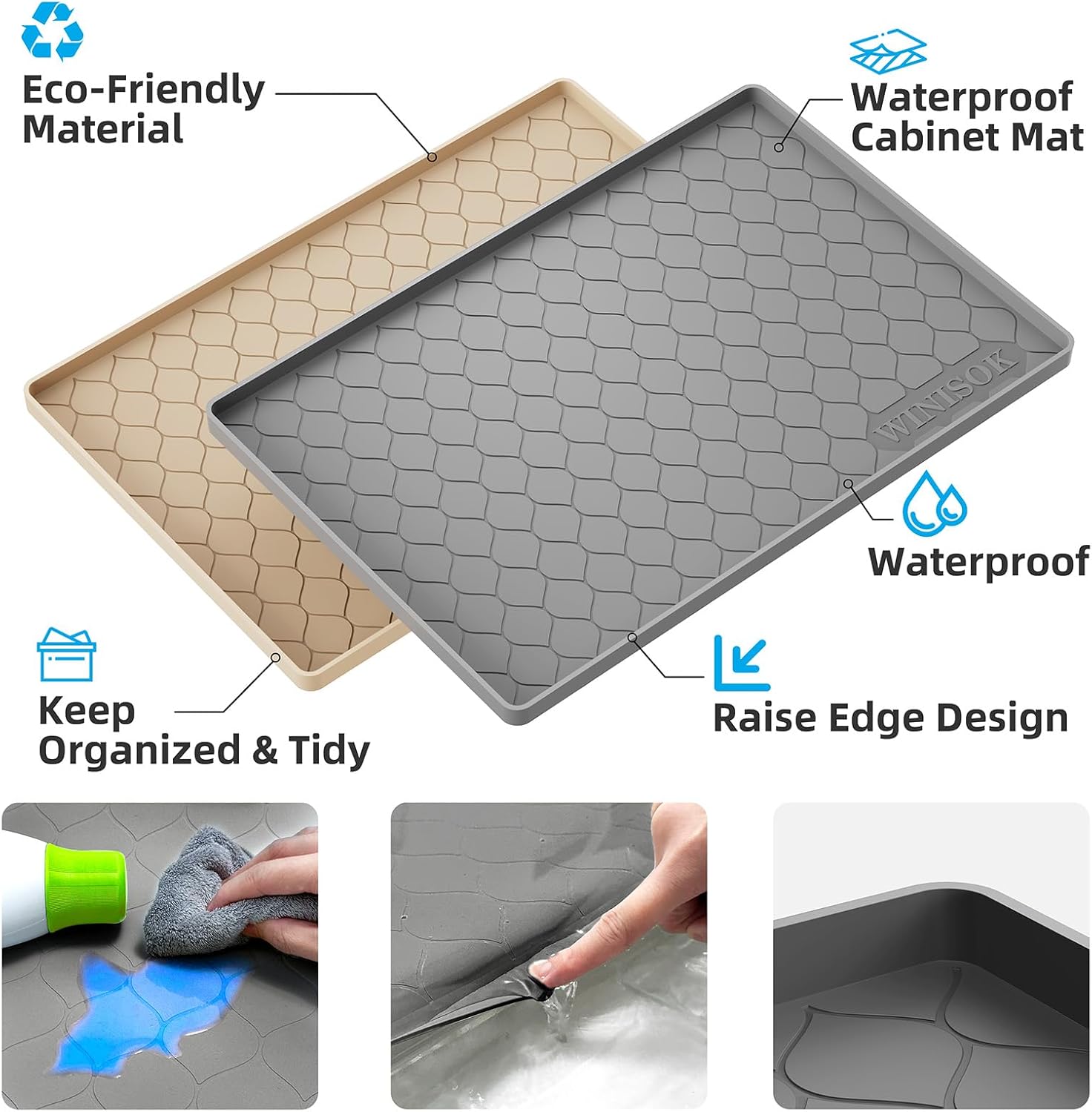 Silicone Under Sink Mat Kitchen & Cabinet Protector