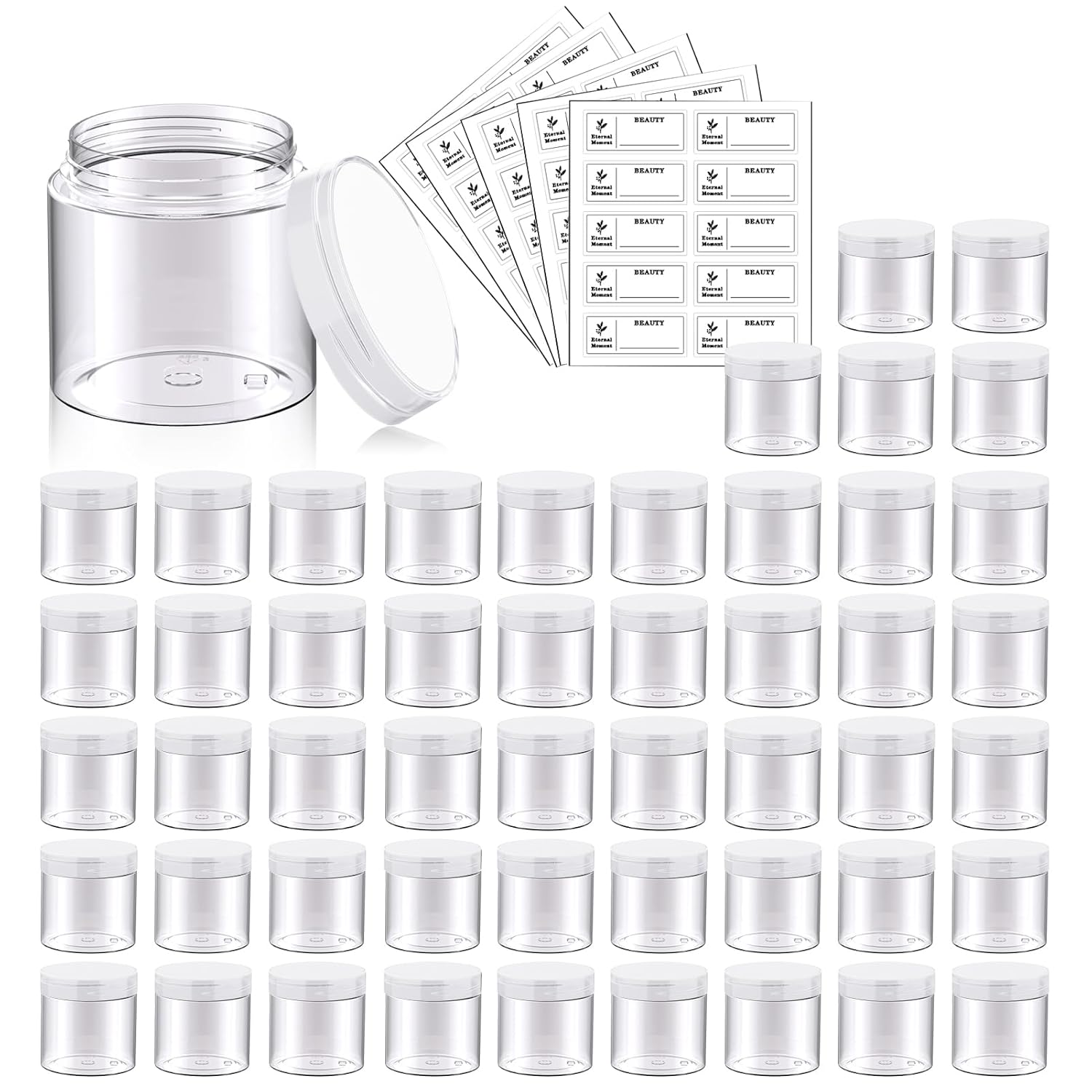 4 OZ Plastic Jars Round Clear Cosmetic Container