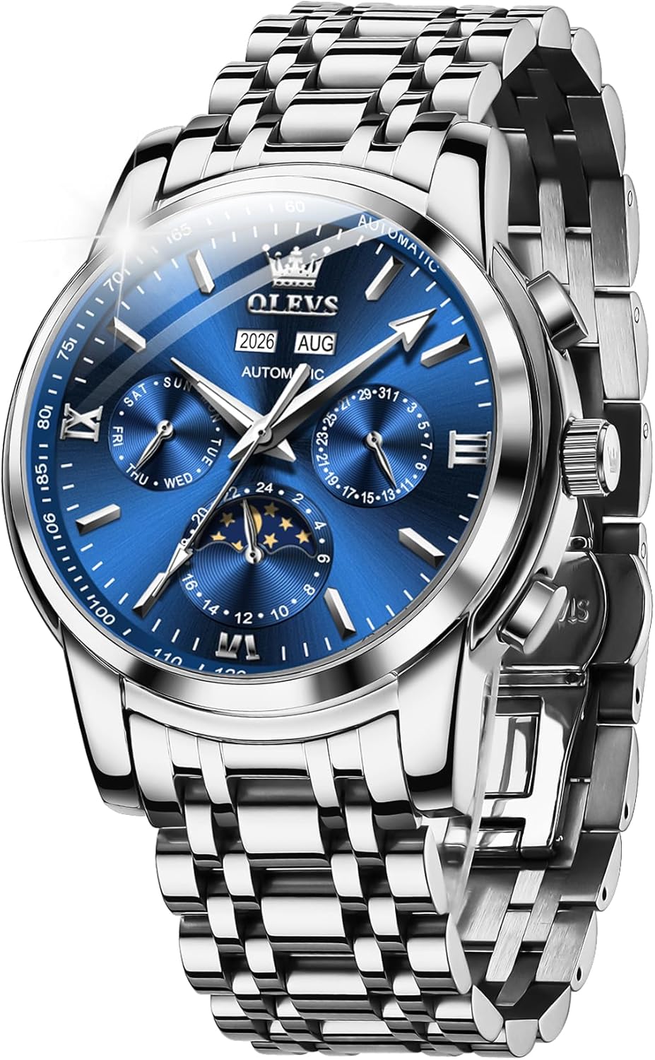 OLEVS Mens Automatic Watches Skeleton Mechanical