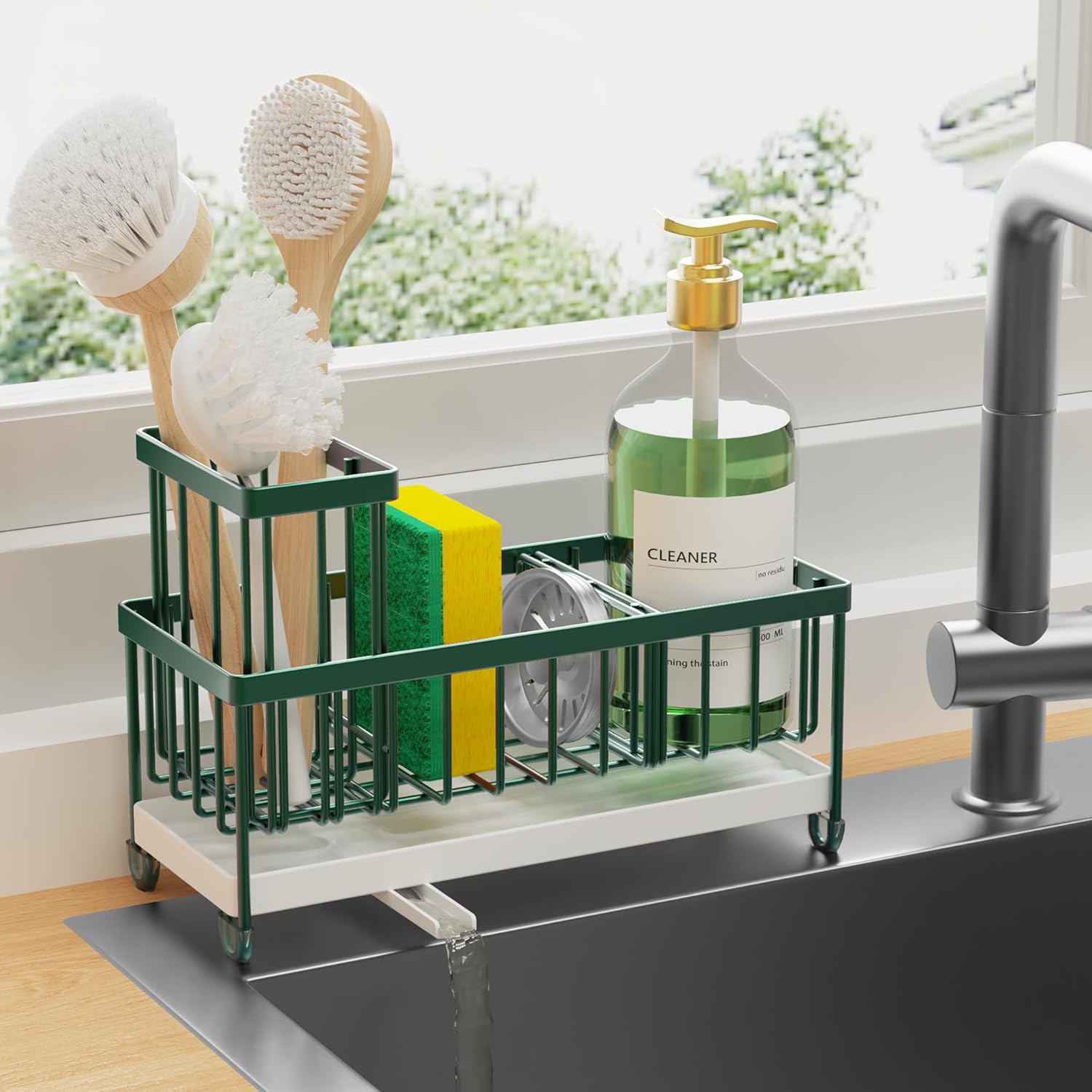 Cisily Stainless Steel Sponge & Brush Holder
