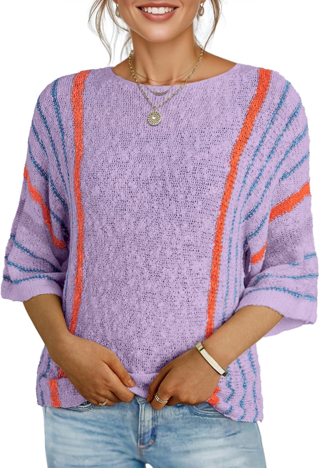 Dokotoo Womens Fall Casual Crewneck Sweaters