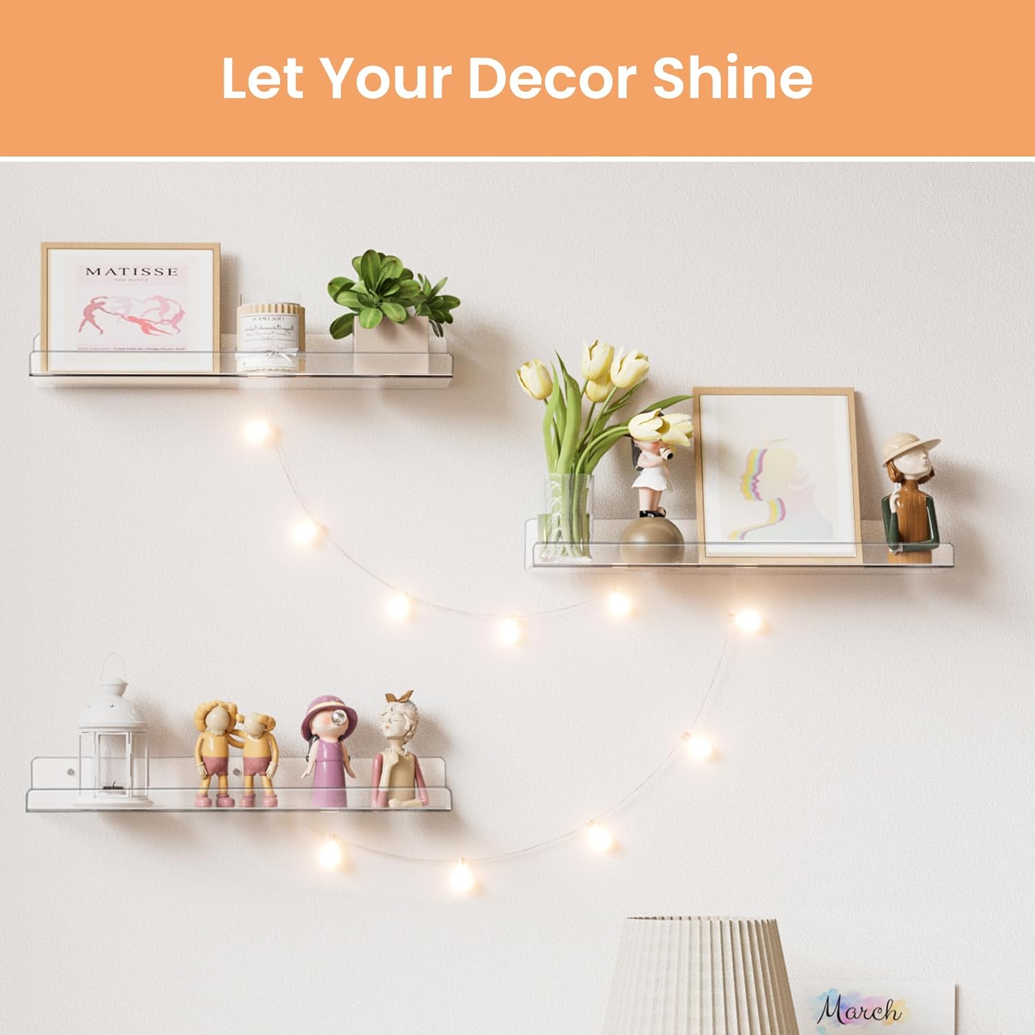 Upsimples Acrylic Shelves for Bathroom Storage