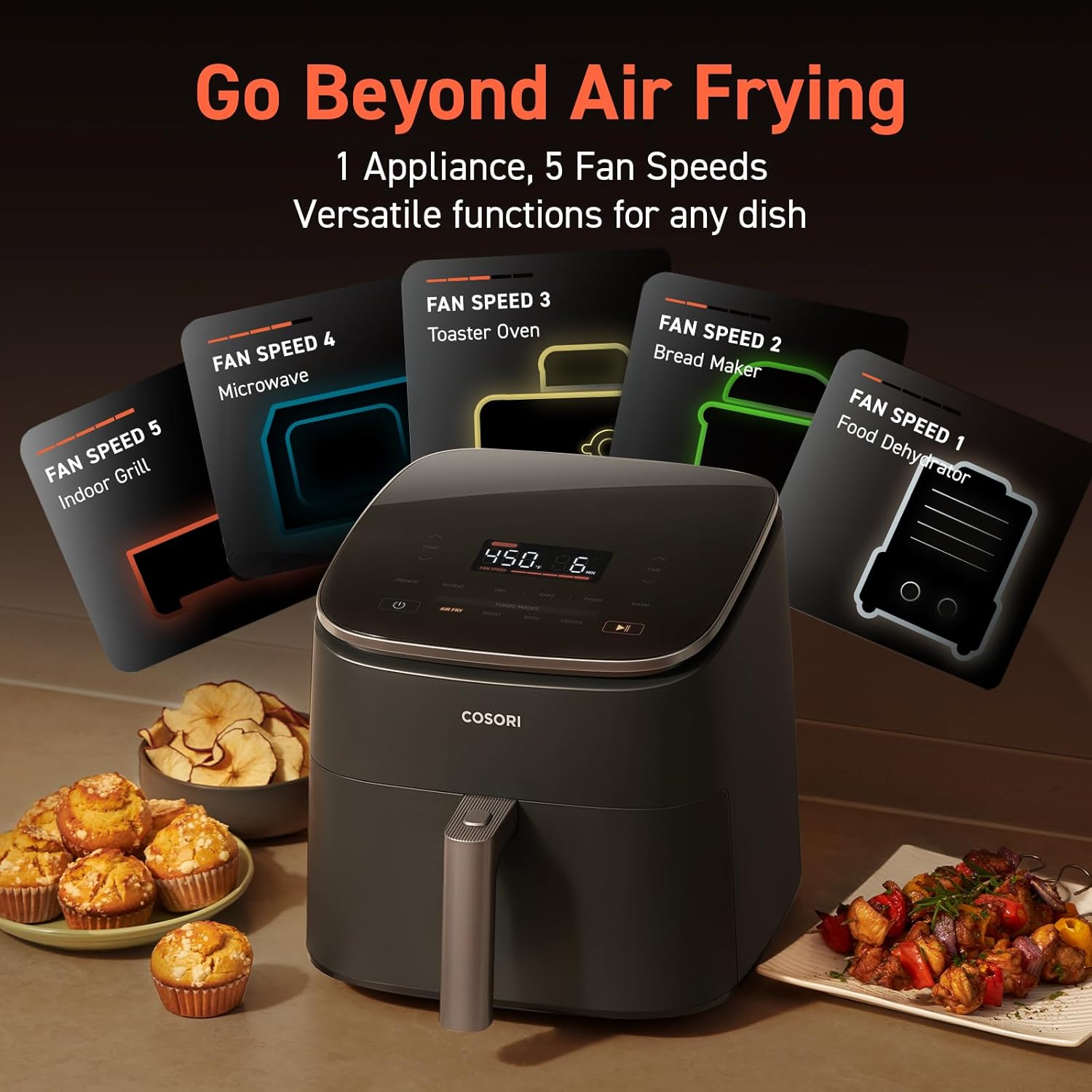 COSORI 6Qt Air Fryer 9-in-1 TurboBlaze