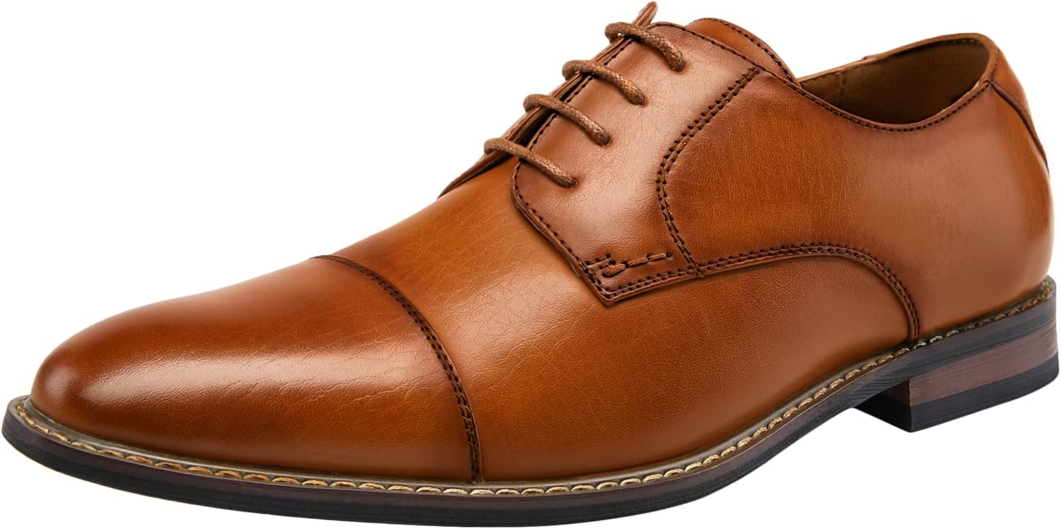 Jousen Men's Dress Cap Toe Shoes