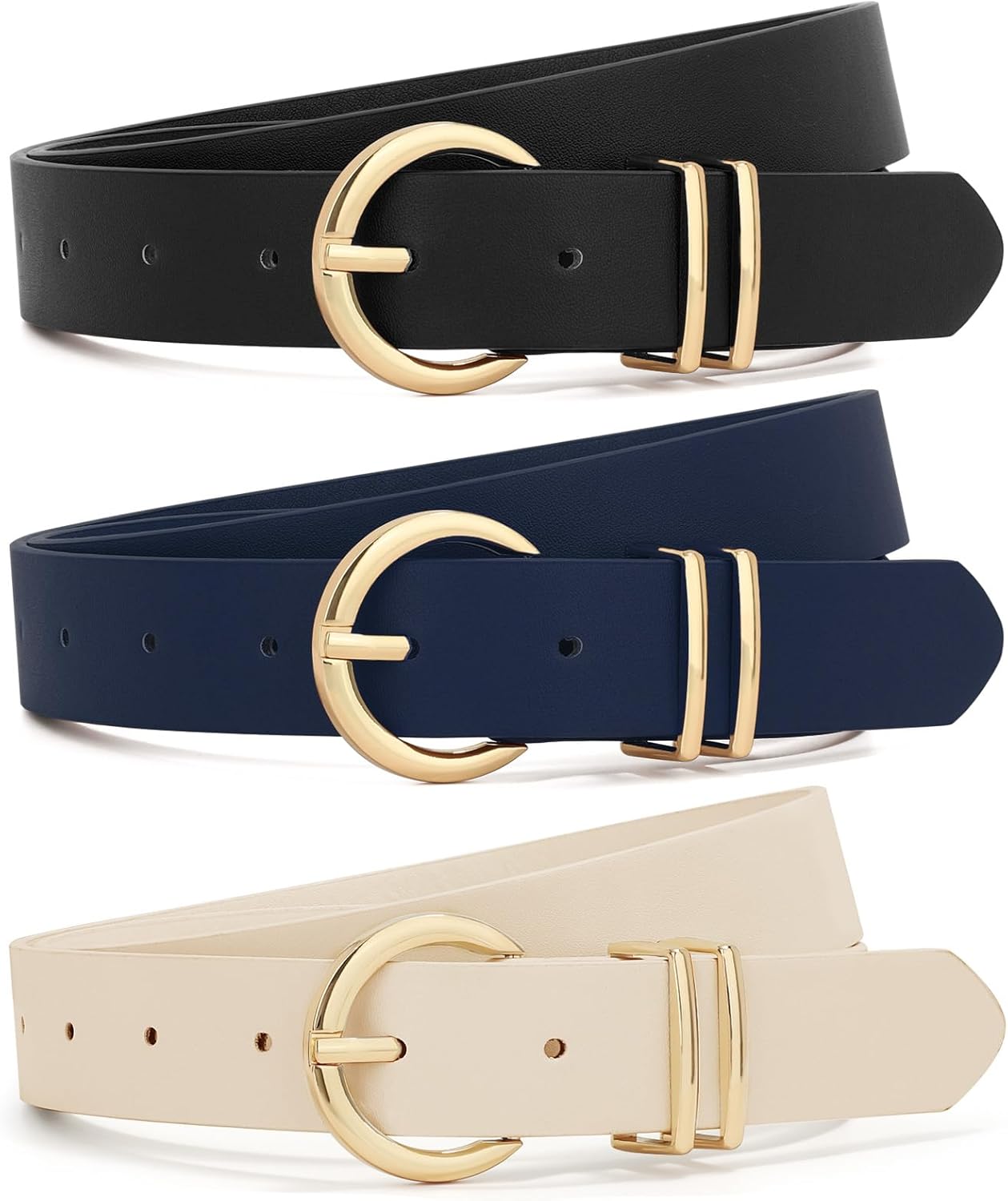 XZQTIVE 3 Pack Women Belts For Jeans Dresses Pants