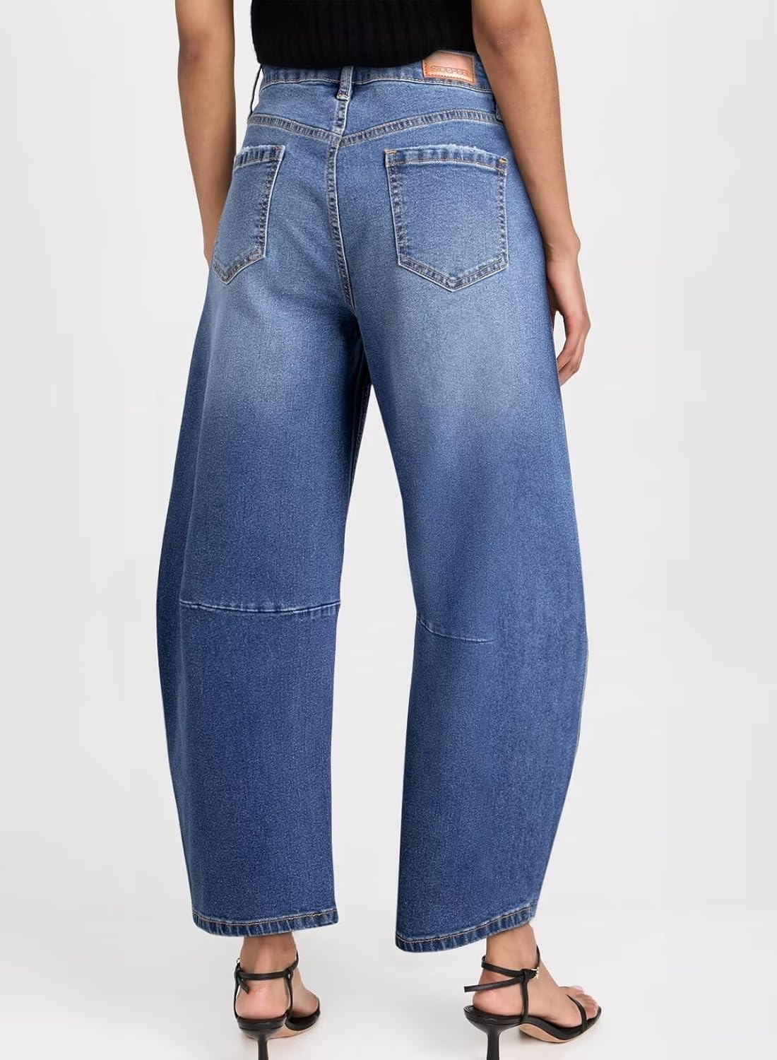 Sidefeel Women's Barrel Jeans Wide Leg Denim Pants