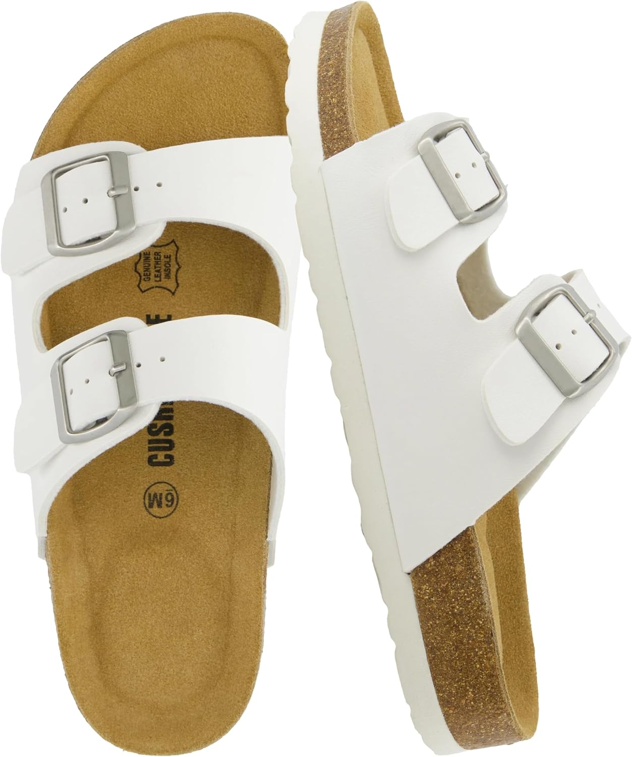 CUSHIONAIRE Women's Cork Footbed Sandals