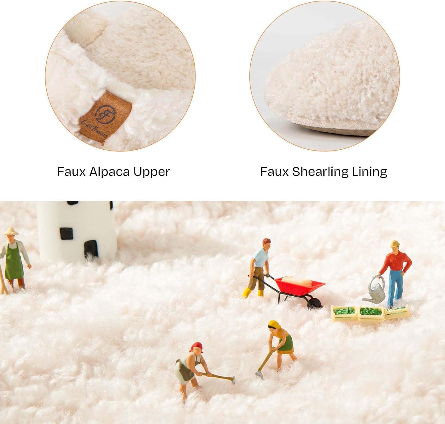 EverFoams Women's Fuzzy Slip-on Slippers