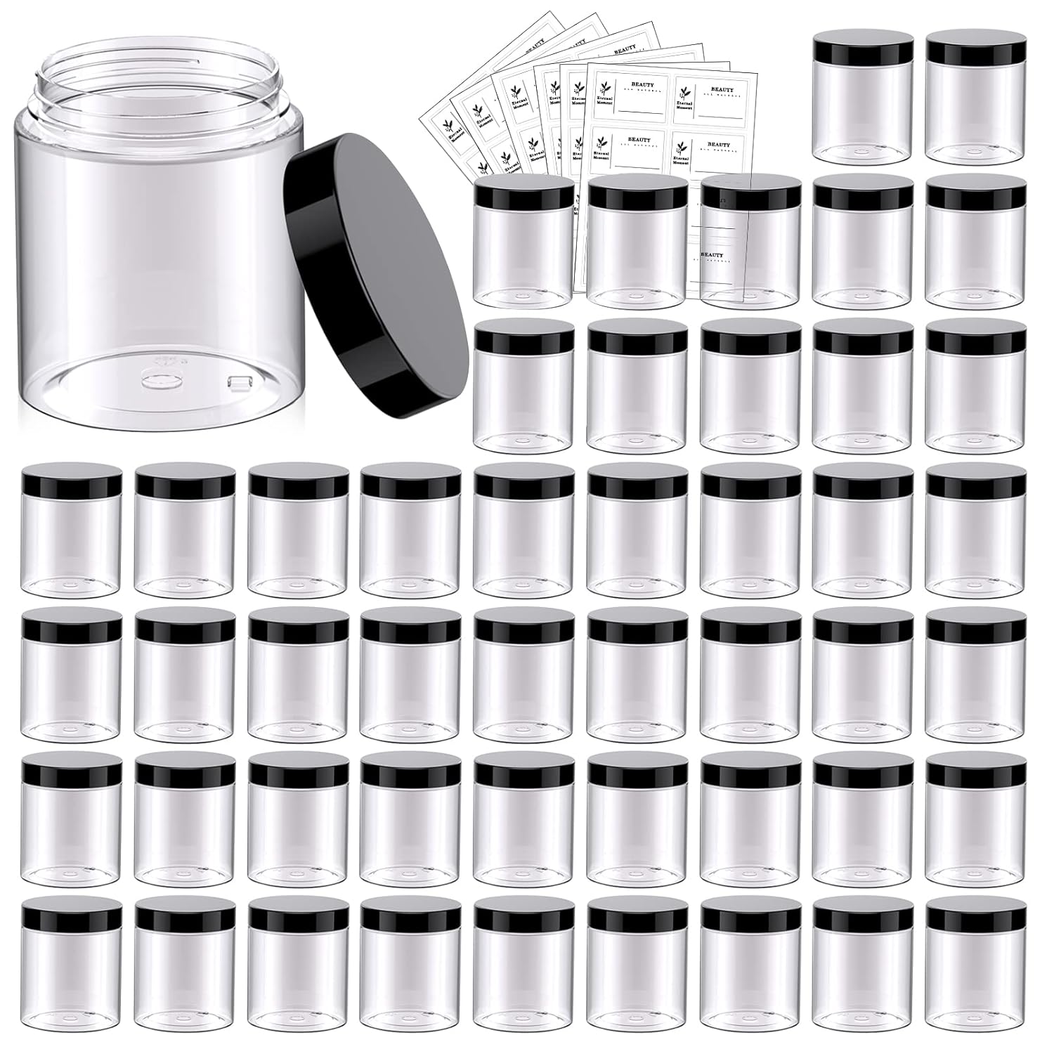 4 OZ Plastic Jars Round Clear Cosmetic Container