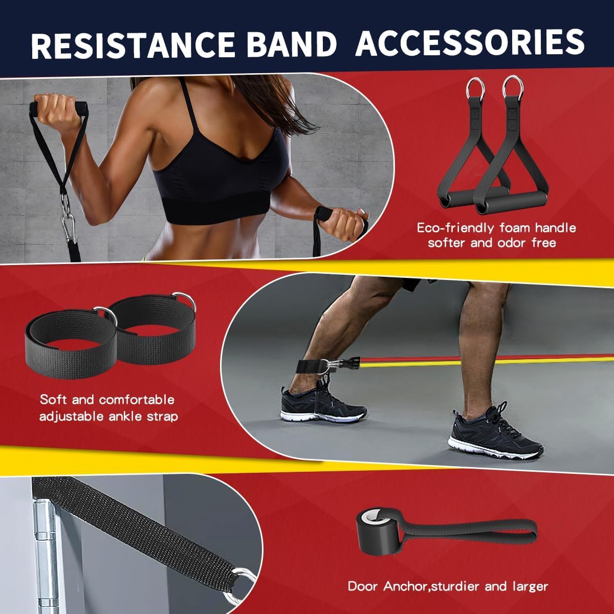 Exercise Bands with Handles for Home Gym
