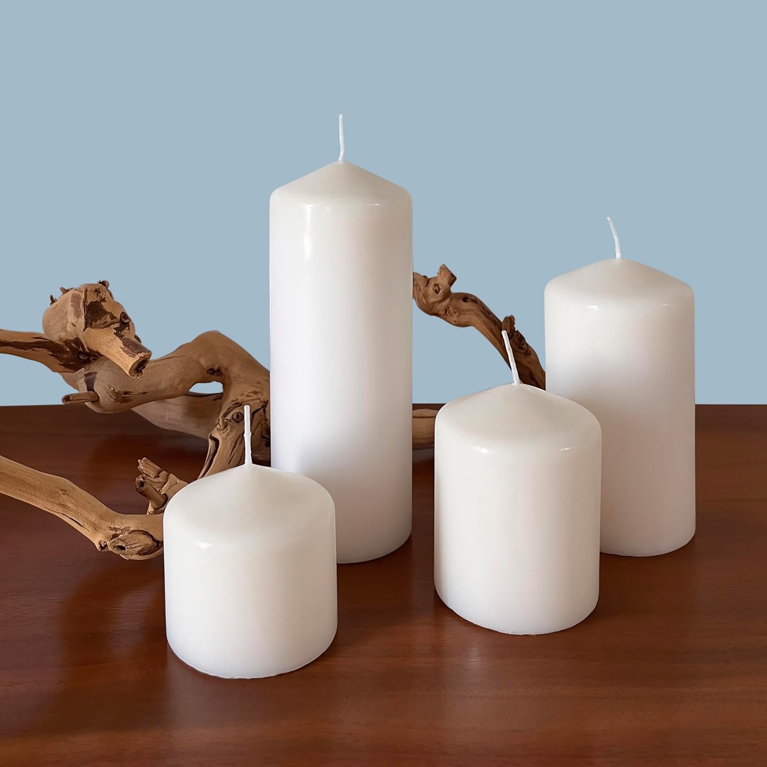 Stonebriar Unscented White Tall Pillar Candles