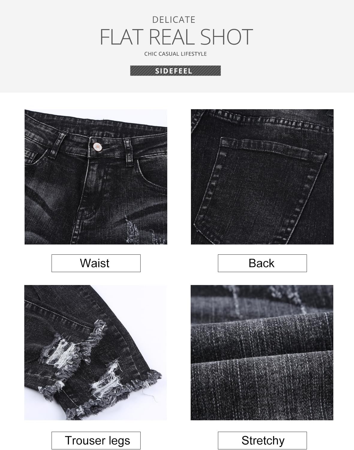 Sidefeel Women's Boyfriend Jeans Denim Pants