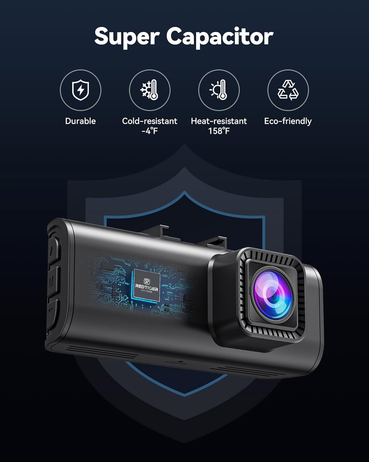 REDTIGER 4K Dash Cam Front & Rear