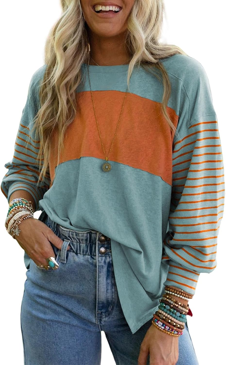 Dokotoo Oversized Color Block Women’s Top