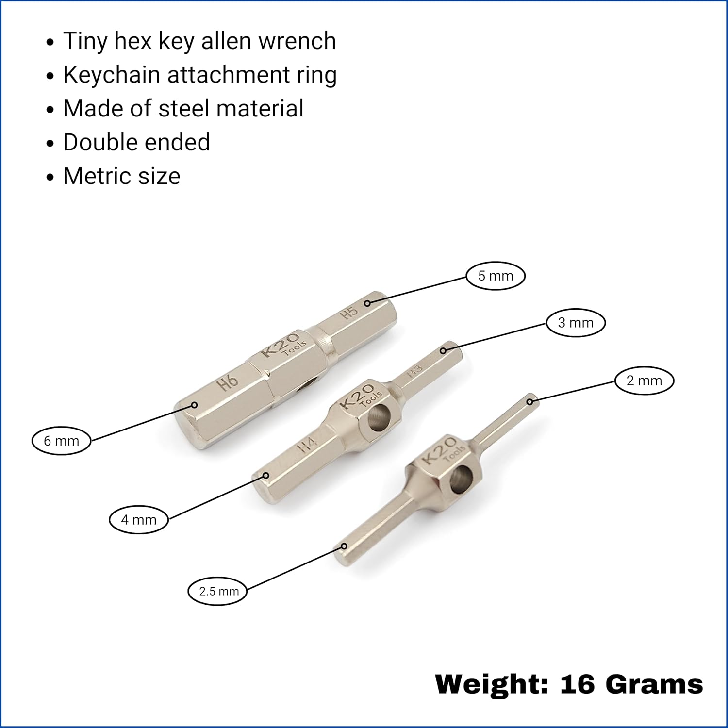 Keychain Hex Key Allen Wrench Multi-Tool Set