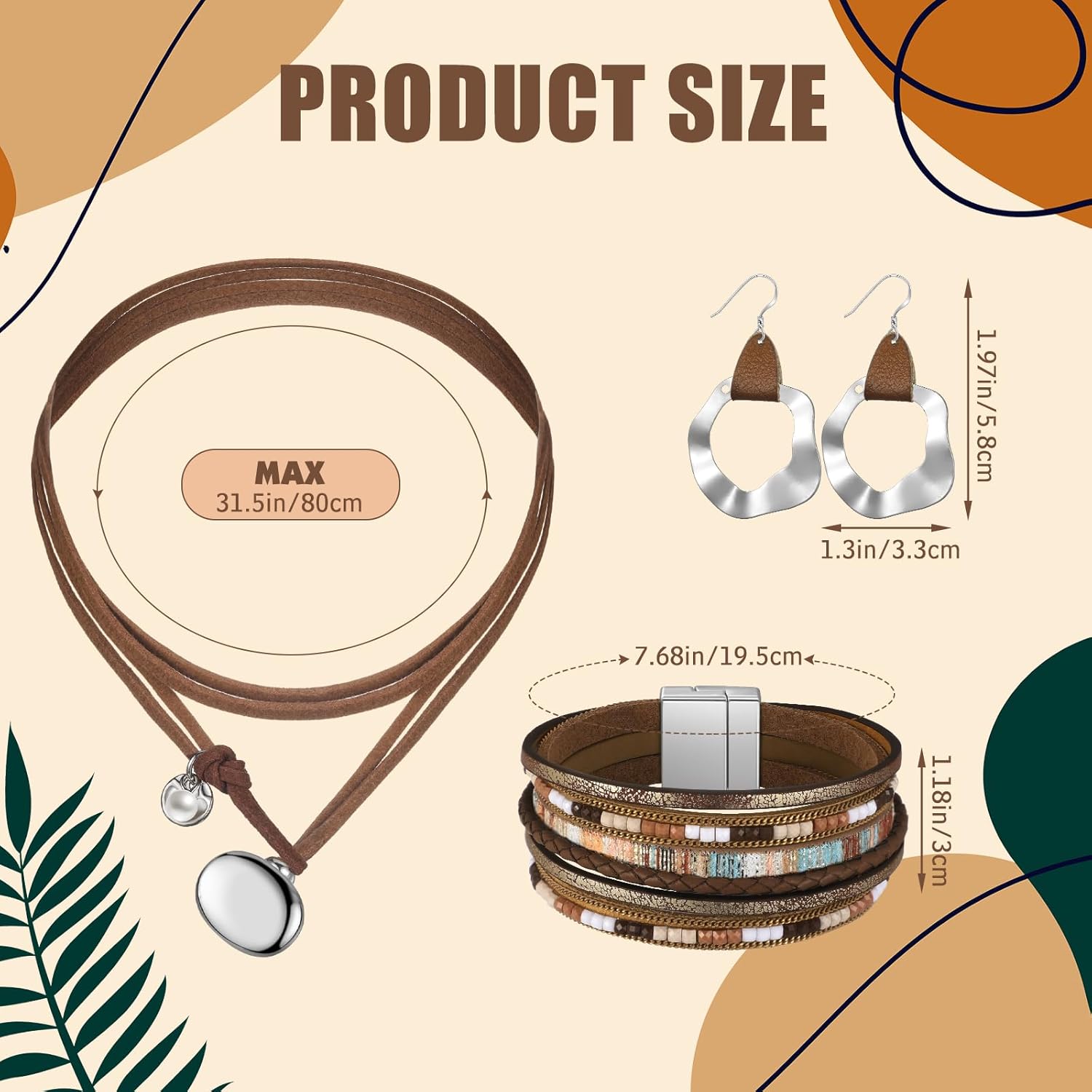 Rustic Style Boho Jewelry Set Women