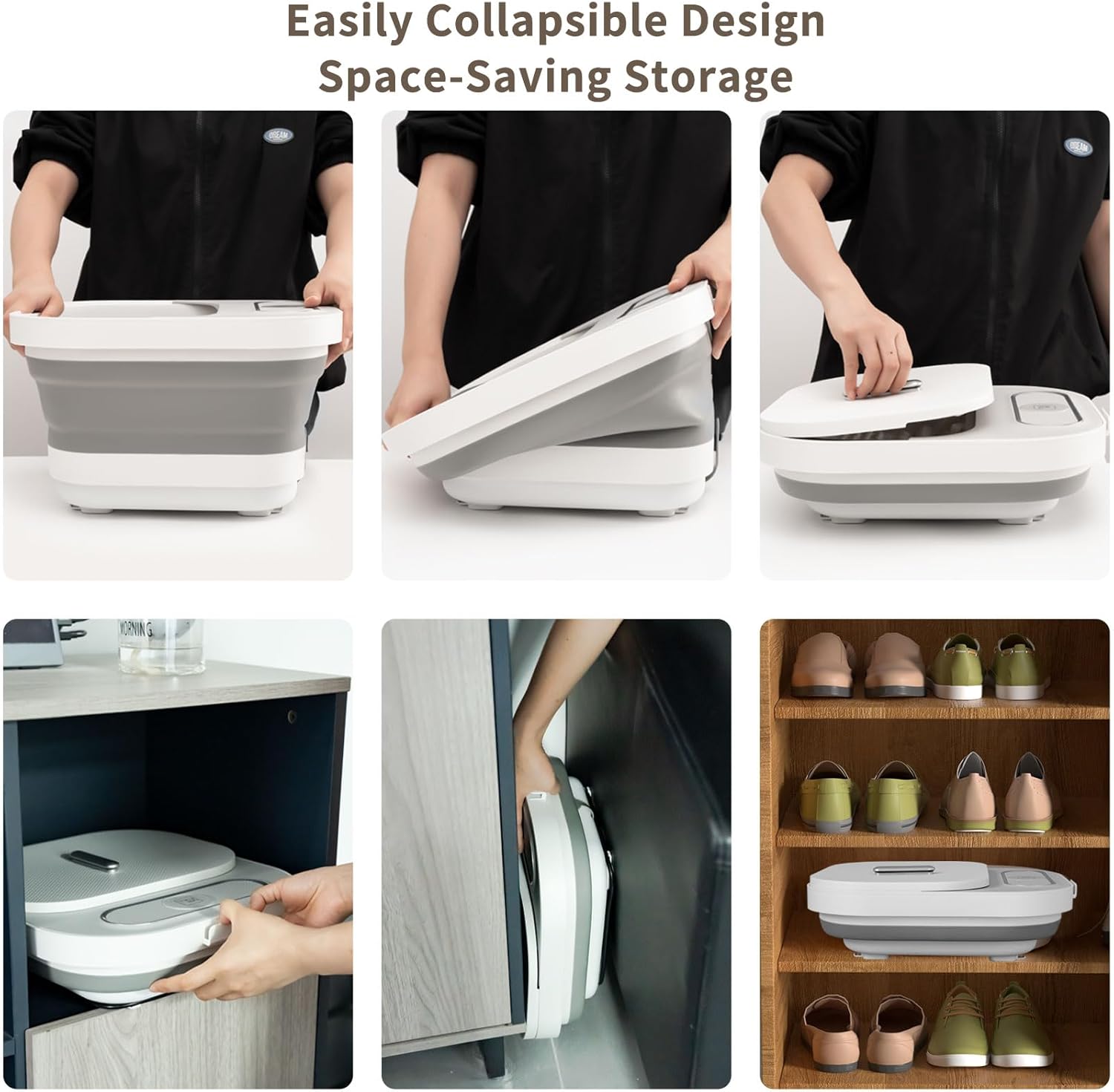 Collapsible Heated Foot Spa with Massage Rollers