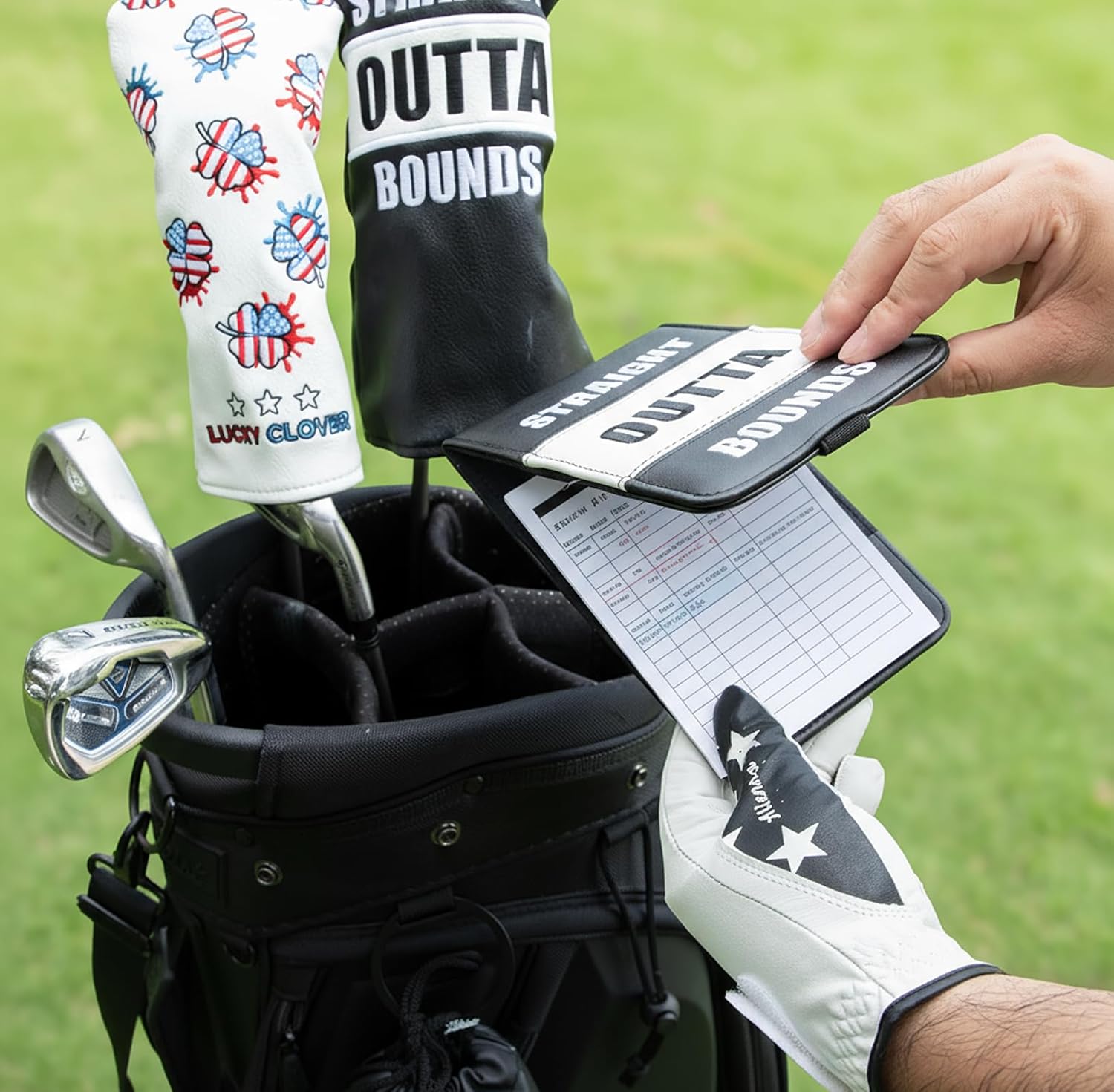 Leather Golf Scorecard Holder Cover Universal Fit