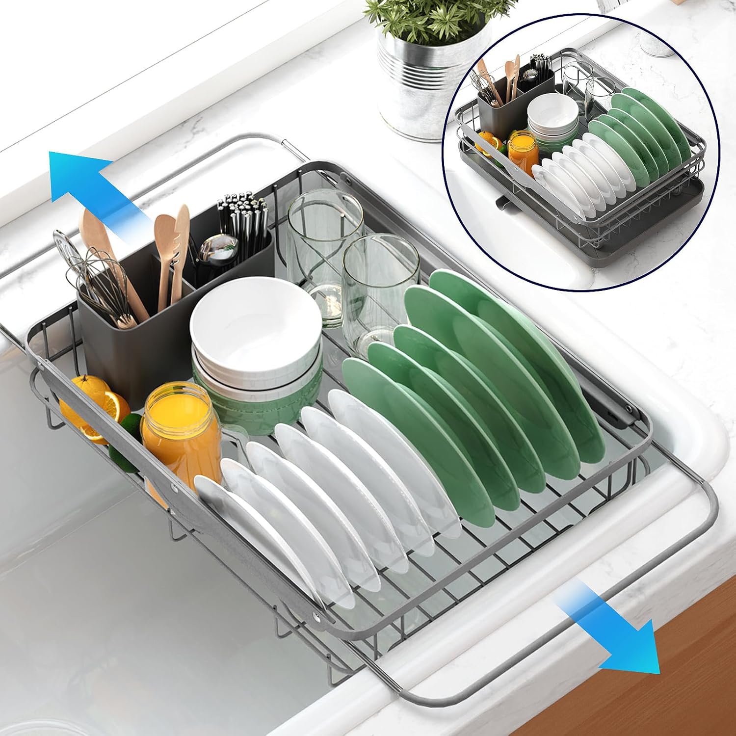 Kitsure Stainless Steel Dish Drying Rack